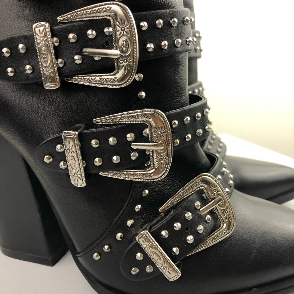 Steve Madden Comet Studded Buckle Pointed Black L… - image 4